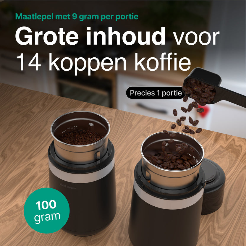 Elektrische Koffiemolen - Koffiebonen Maler - 180W - Zwart