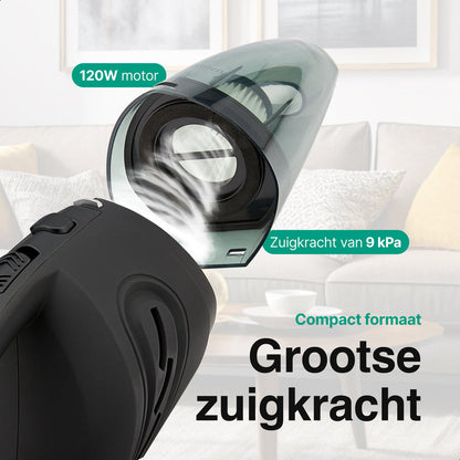 Kruimelzuiger Snoerloos - Handstofzuiger met 5 opzetstukken - Kruimelzuiger - Zwart