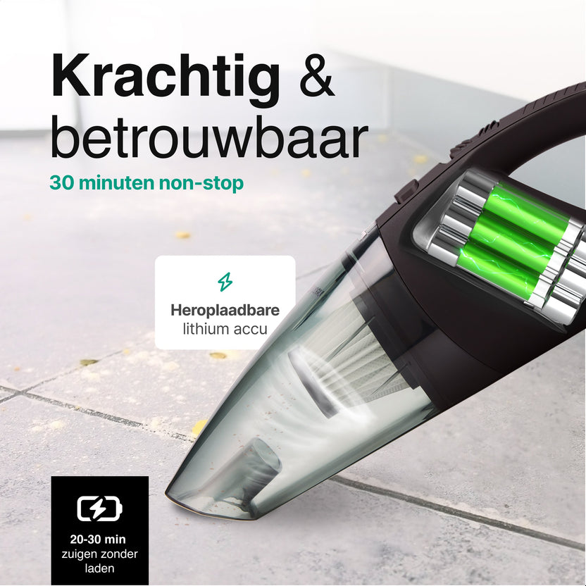 Kruimelzuiger Snoerloos - Handstofzuiger met 5 opzetstukken - Kruimelzuiger - Zwart
