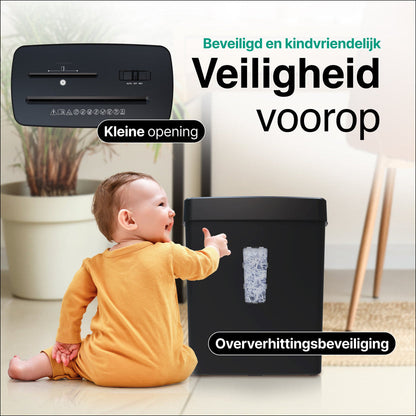 Papierversnipperaar - 13L - 8 A4 vellen - Creditcard Vernietiger