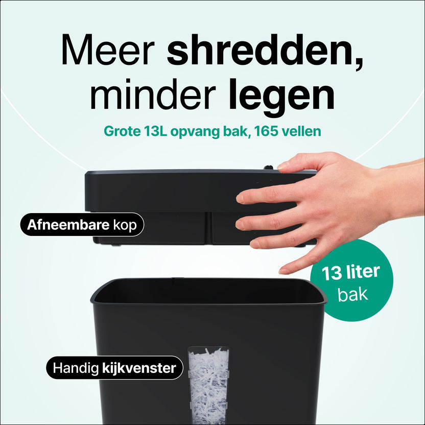 Papierversnipperaar - 13L - 8 A4 vellen - Creditcard Vernietiger