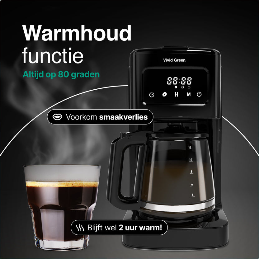 Koffiezetapparaat Filterkoffie 1.8L met Touch Display - 14 Koppen - Zwart