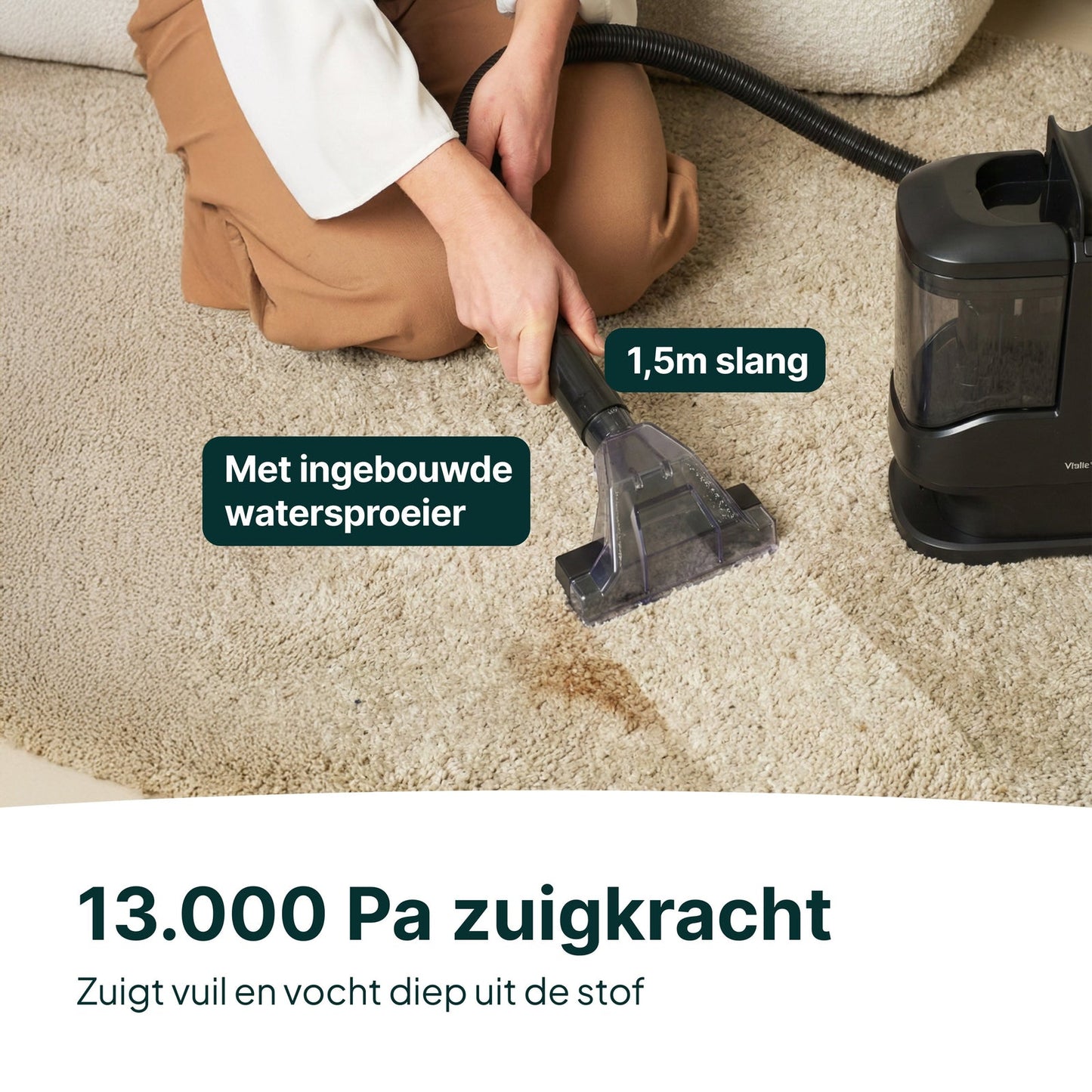 Vlekkenreiniger Compact - Tapijtreiniger - 5 Opzetstukken