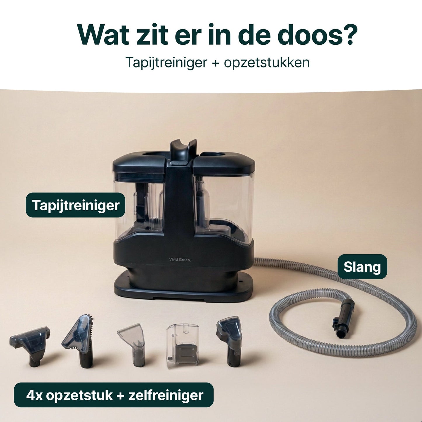 Vlekkenreiniger Compact - Tapijtreiniger - 5 Opzetstukken