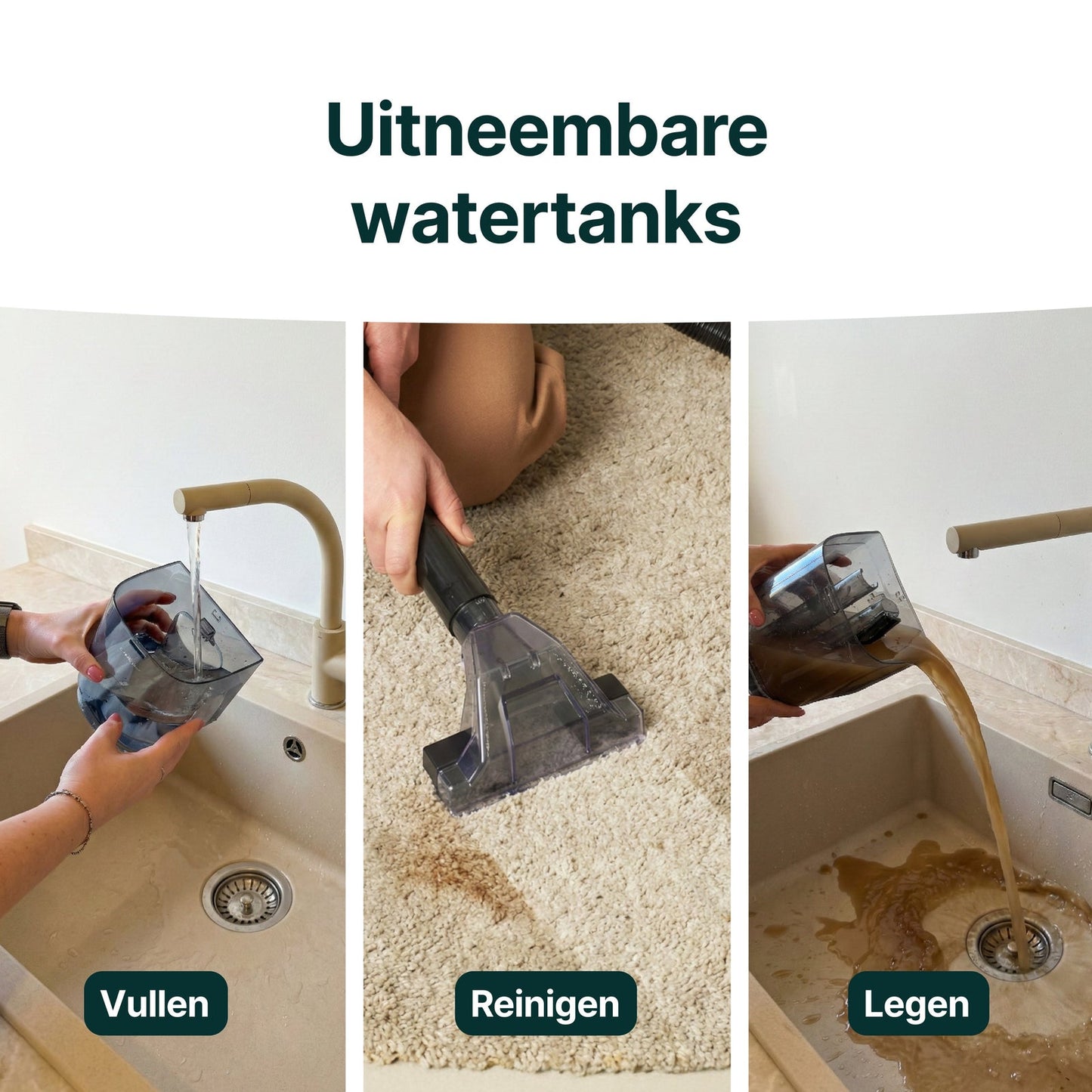 Vlekkenreiniger Compact - Tapijtreiniger - 5 Opzetstukken