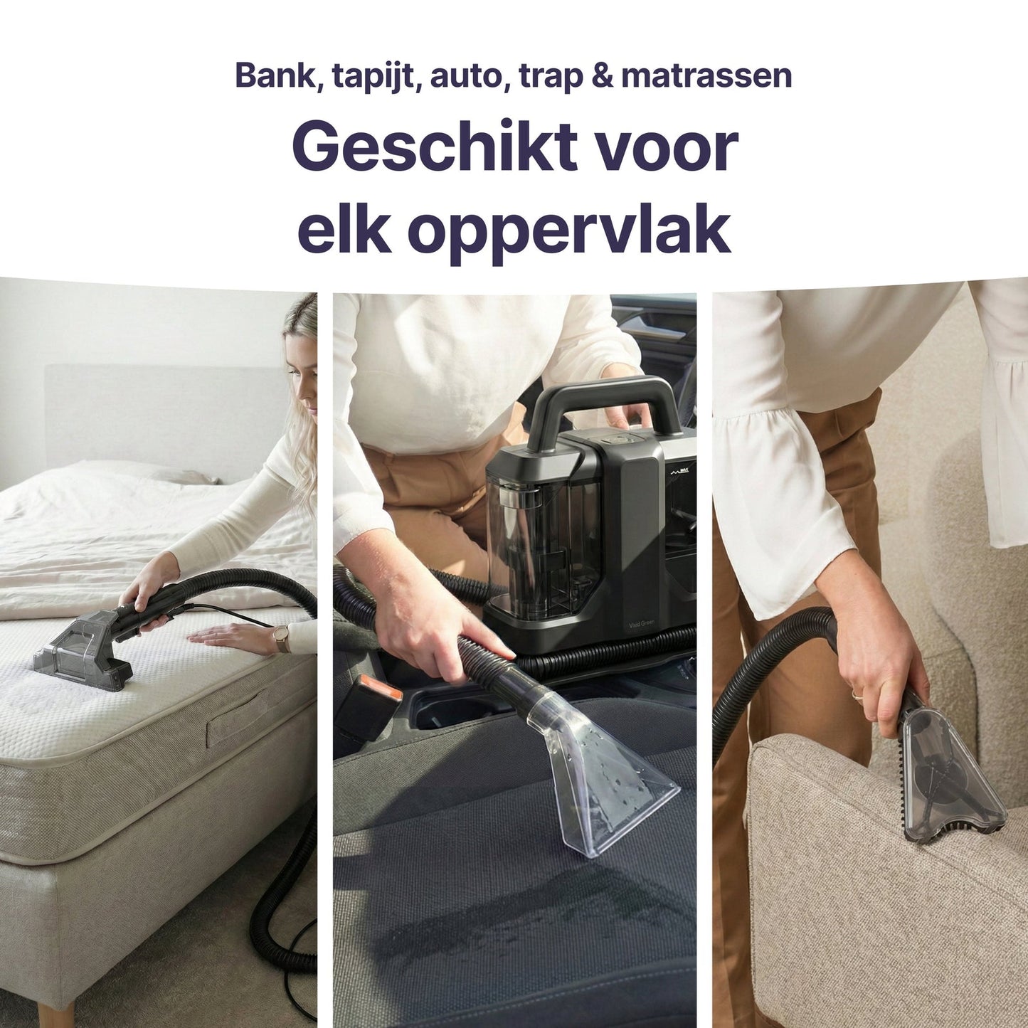 Vlekkenreiniger - Krachtige Tapijtreiniger - 4 Opzetstukken