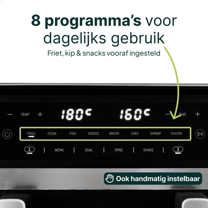 Airfryer 11L - Dubbele Mand - PFAS-vrij
