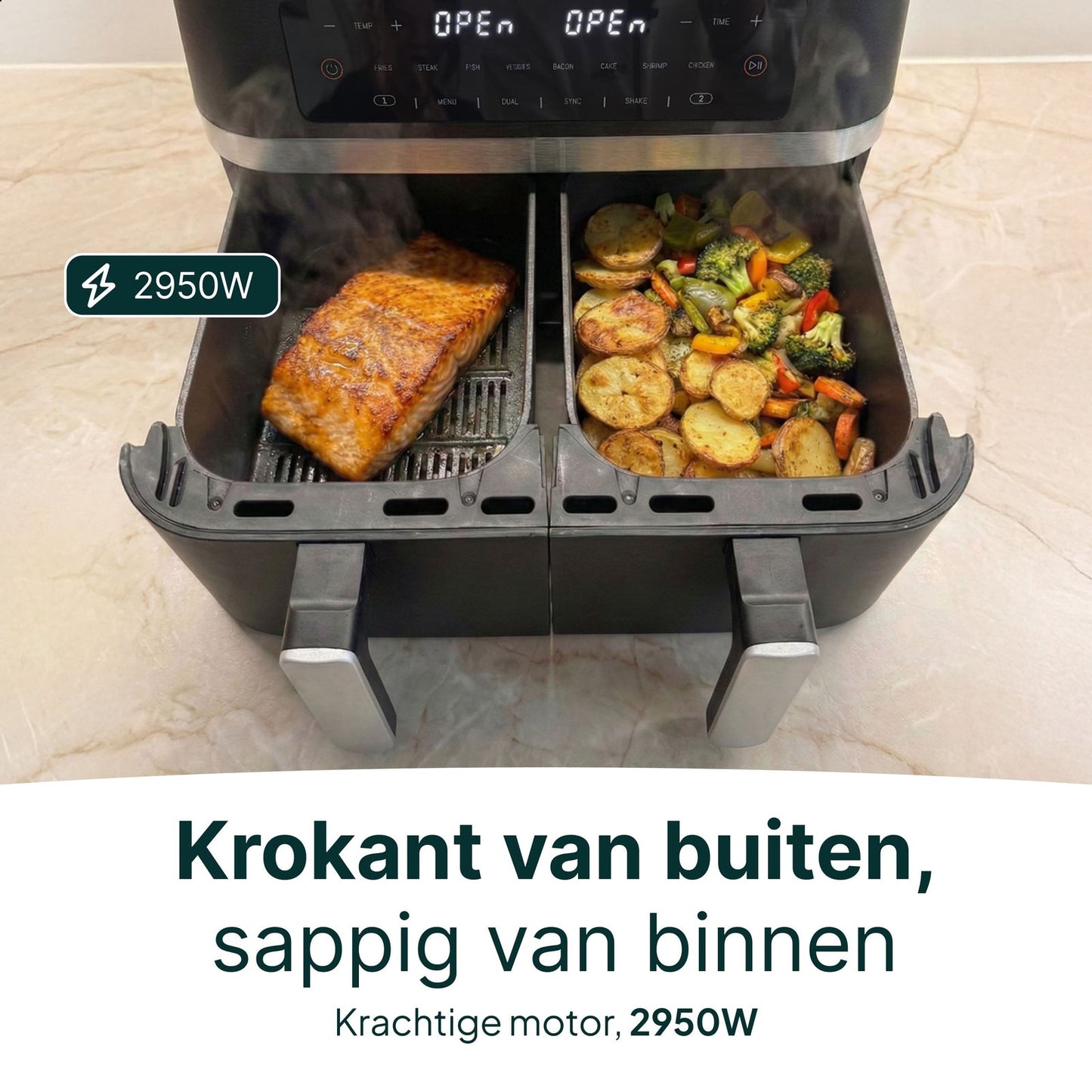 Airfryer 11L - Dubbele Mand - PFAS-vrij