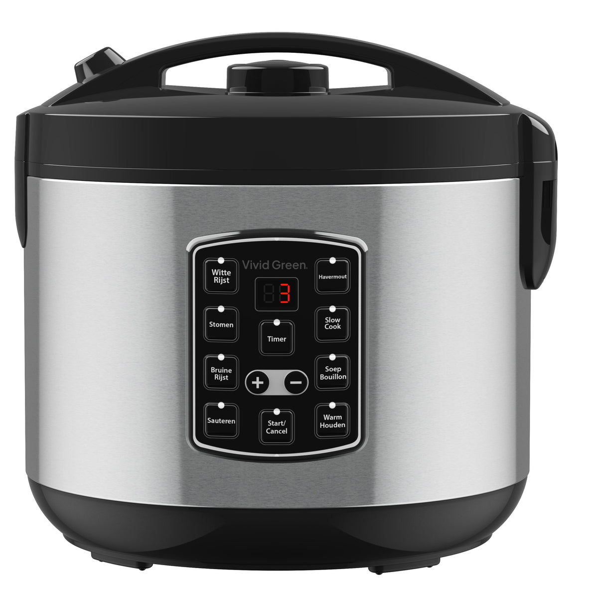 Rijstkoker met Stomer - 1.5L - Slowcooker met Timer - 8 Porties - Multicooker - Rice Cooker - RVS