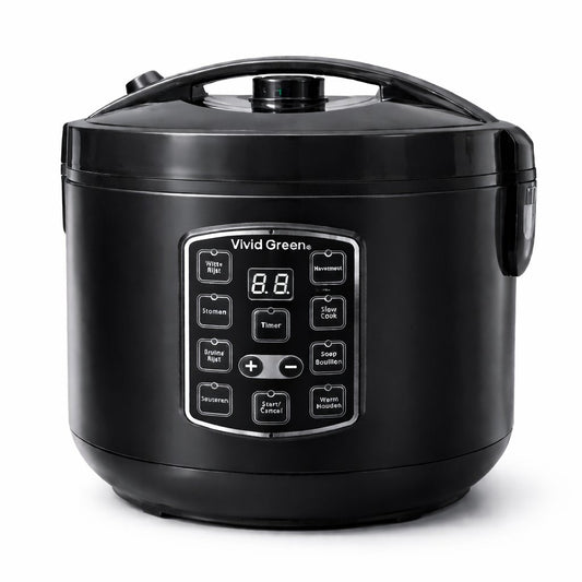Rijstkoker met Stomer - 1.5L - Slowcooker met Timer - 8 Porties