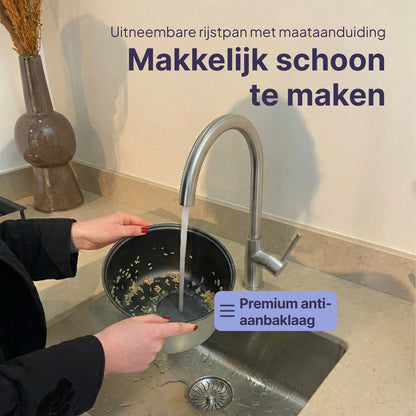 Rijstkoker met Stomer - 1.5L - Slowcooker met Timer - 8 Porties