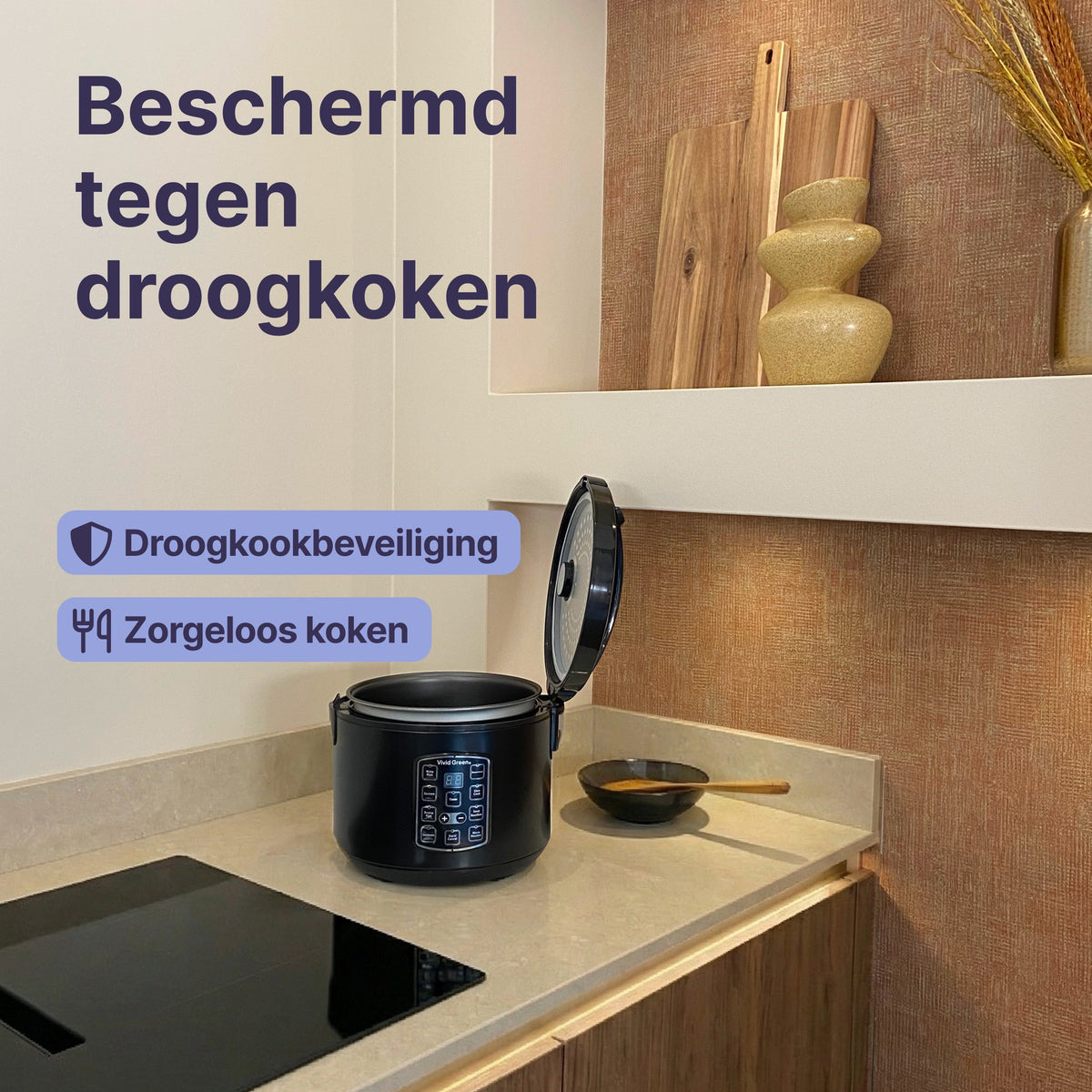 Rijstkoker met Stomer - 1.5L - Slowcooker met Timer - 8 Porties
