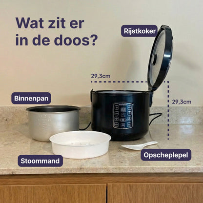 Rijstkoker met Stomer - 1.8L - Slowcooker met Timer