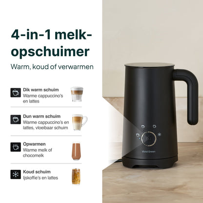 4-in-1 Melkopschuimer - PFAS-vrij - Antikleeflaag