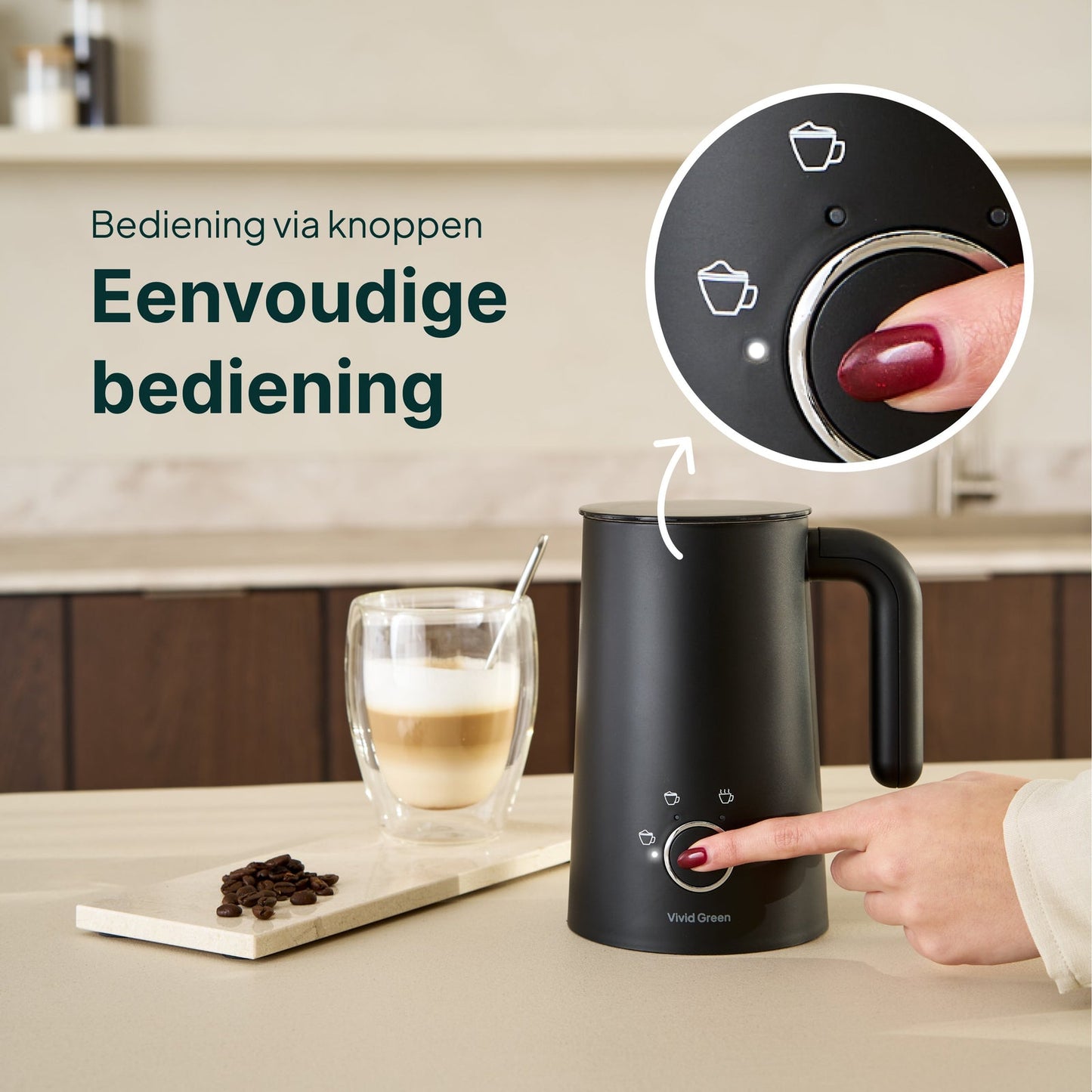 4-in-1 Melkopschuimer - PFAS-vrij - Antikleeflaag