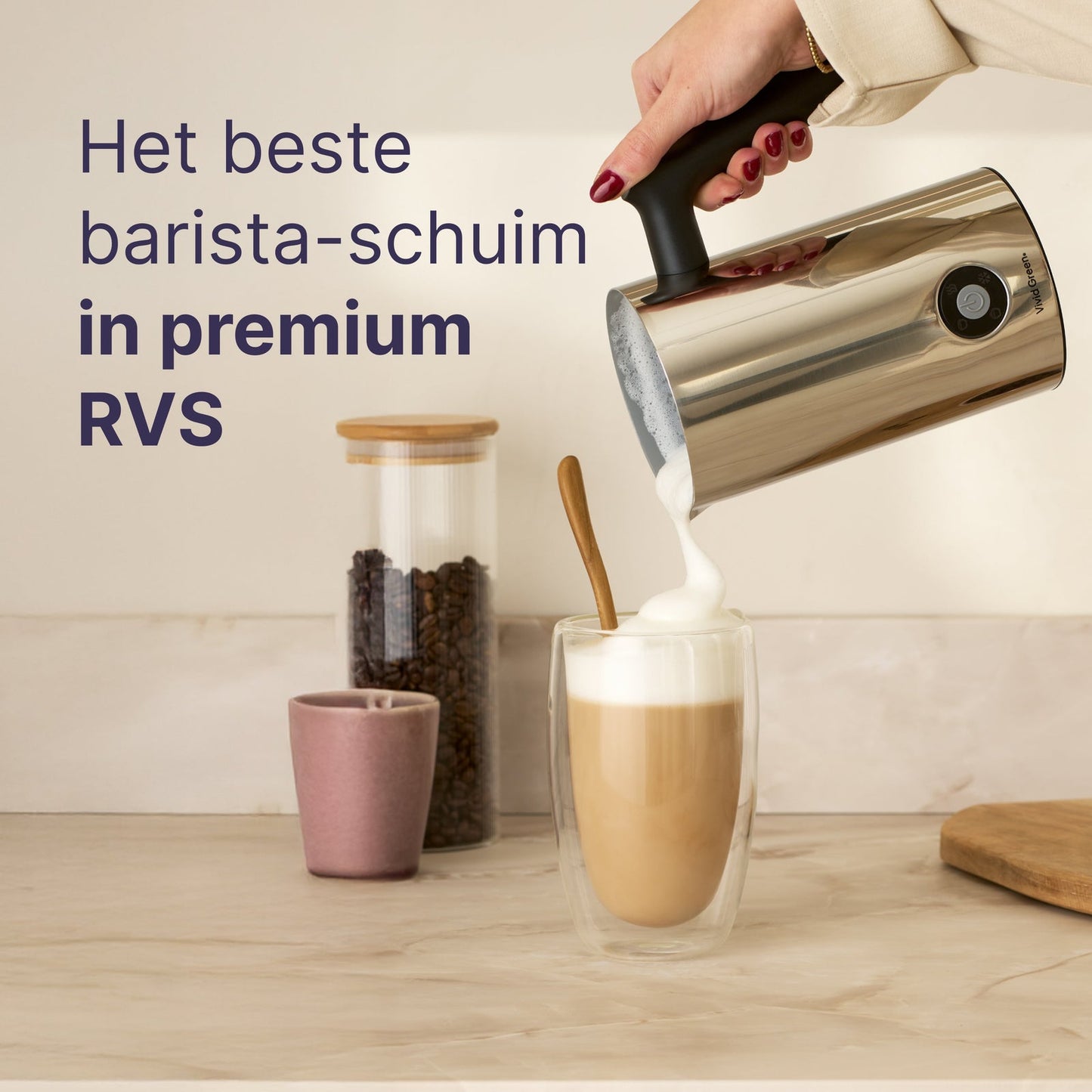 4-in-1 Melkopschuimer - PFAS-vrij - Antikleeflaag