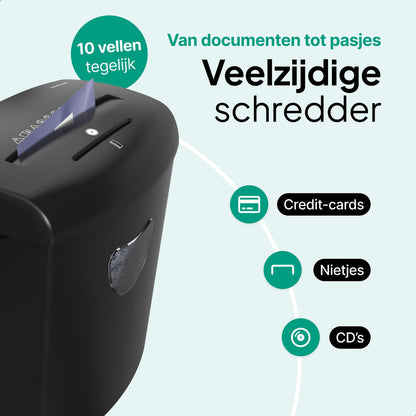 Papierversnipperaar P4 Cross Cut - 21 Liter - 10 Vellen