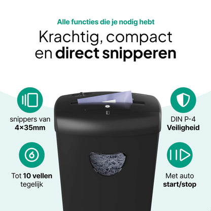 Papierversnipperaar P4 Cross Cut - 21 Liter - 10 Vellen
