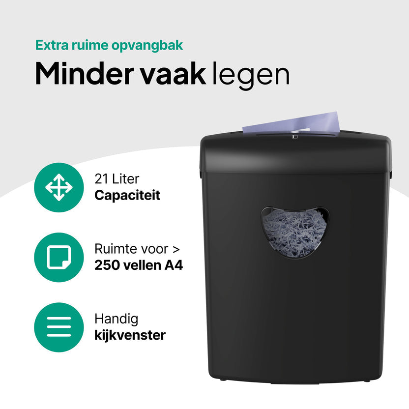 Papierversnipperaar P4 Cross Cut - 21 Liter - 10 Vellen