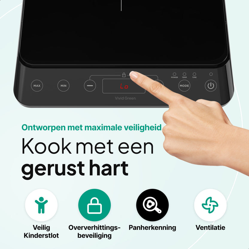 Inductie Kookplaat - Vrijstaand - 1 Pits - 2000 Watt