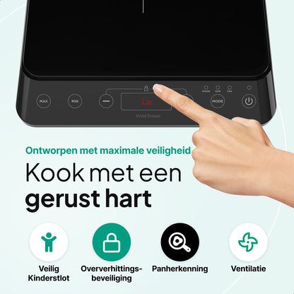 Inductie Kookplaat - Vrijstaand - 1 Pits - 2000 Watt