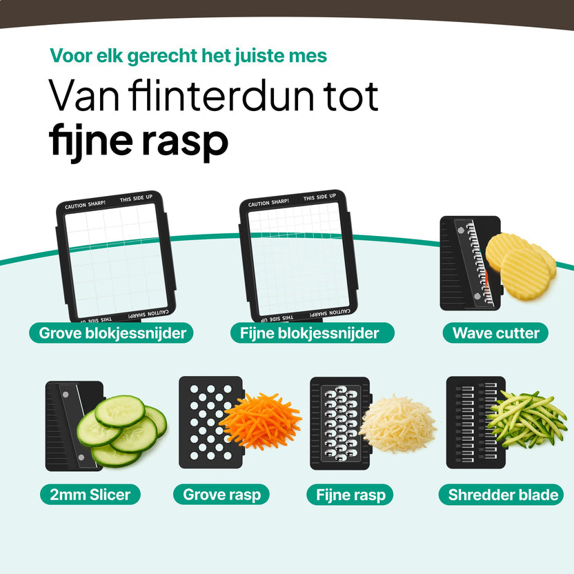 Groentesnijder Multifunctioneel & Mandoline Keukensnijder - 13-delig