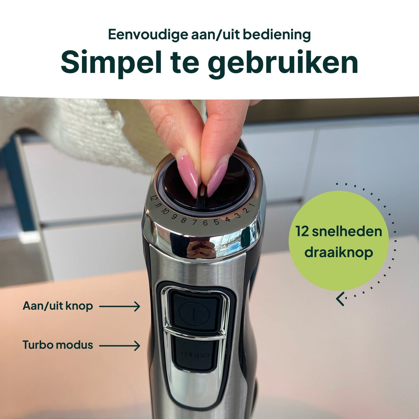 Staafmixer met Maatbeker - 1000W - Vaatwasserbestendig