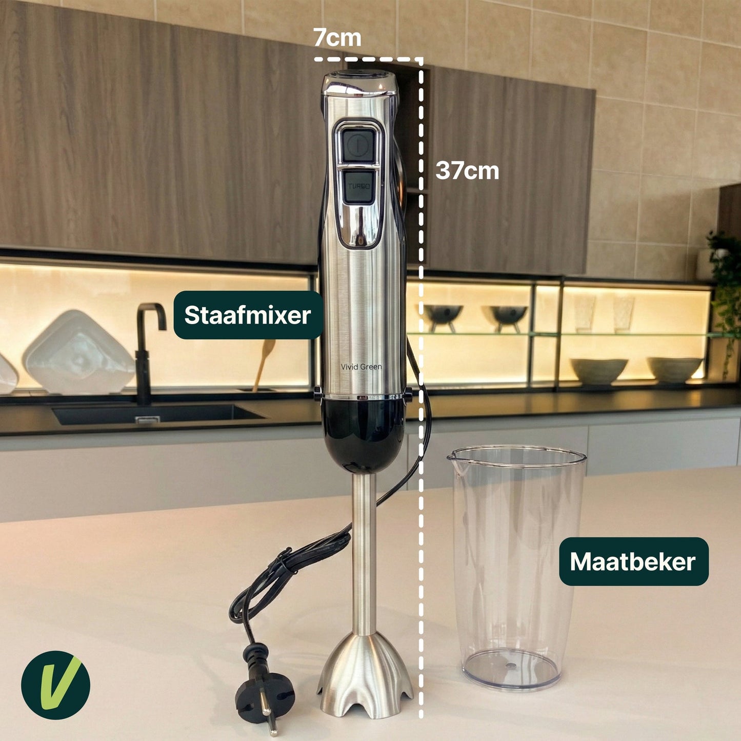 Staafmixer met Maatbeker - 1000W - Vaatwasserbestendig
