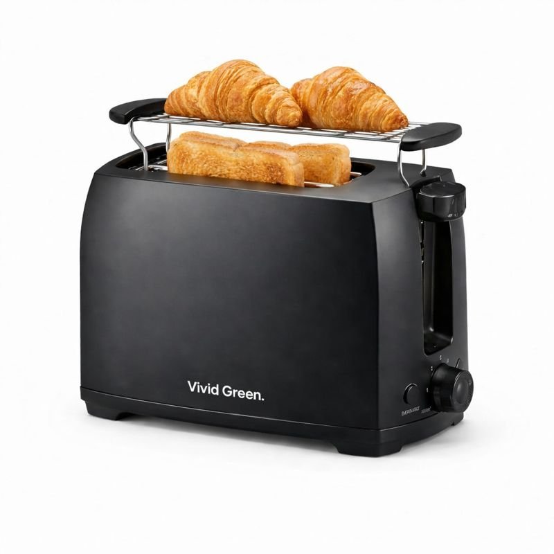 Broodrooster Zwart - Toaster Voor 2 Sneden - 700W