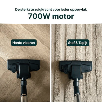 Stofzuiger met herbruikbare Zak – Snoerlengte 7 meter – Lichtgewicht – Zwart