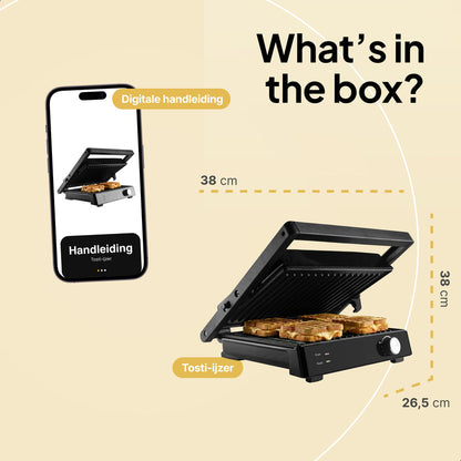 Tosti Apparaat Contactgrill XXL - 2000W Tosti Ijzer & Panini Grill