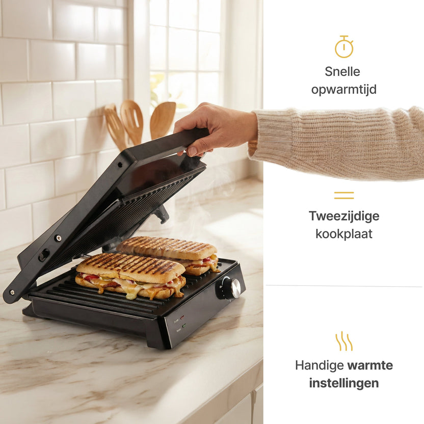 Tosti Apparaat Contactgrill XXL - 2000W Tosti Ijzer & Panini Grill