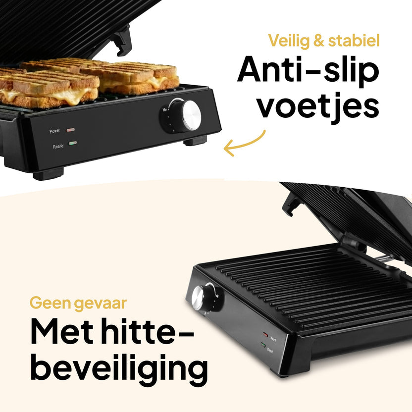 Tosti Apparaat Contactgrill XXL - 2000W Tosti Ijzer & Panini Grill