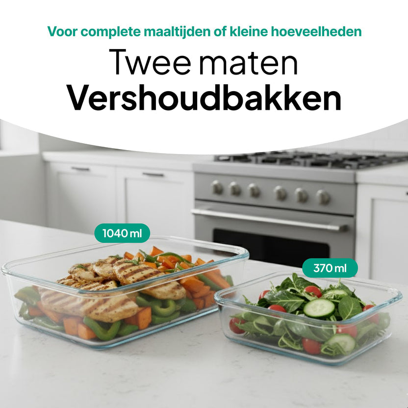 Vershoudbakjes Glas - 10 stuks - Meal Prep Bakjes - Diepvriesbakjes