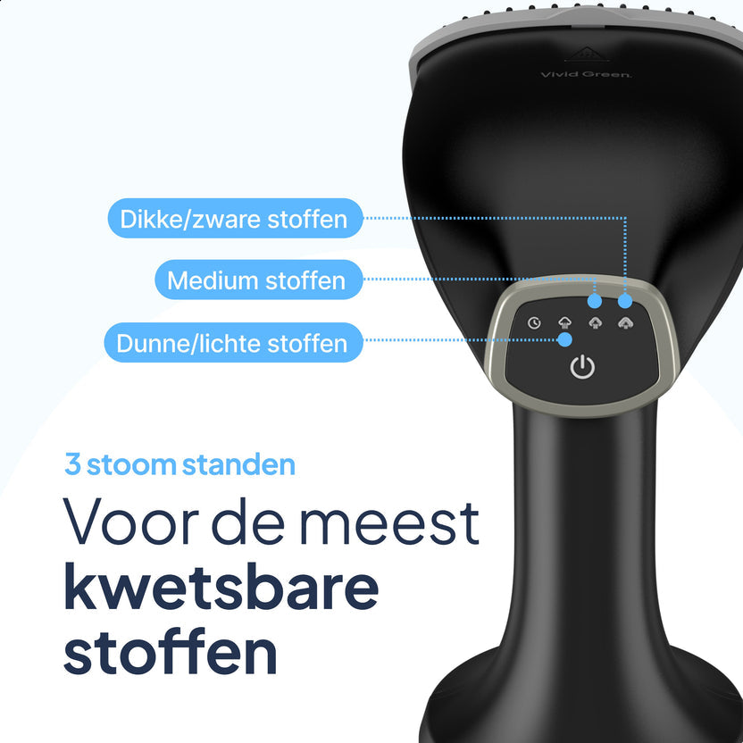 Kledingstomer - Krachtige Handstomer 1800W - Stoomapparaat Kleding - Steamer - Zwart