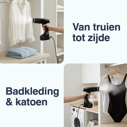 Kledingstomer - Krachtige Handstomer 1800W - Stoomapparaat Kleding - Steamer - Zwart