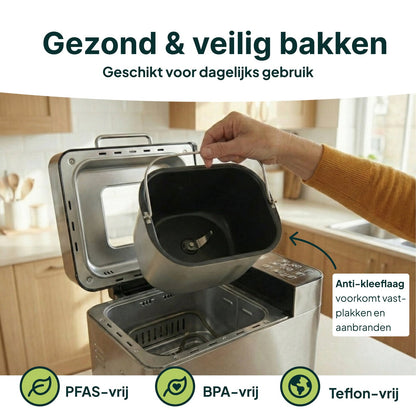 Broodbakmachine - Warmhoudfunctie & Timer - 600W - RVS