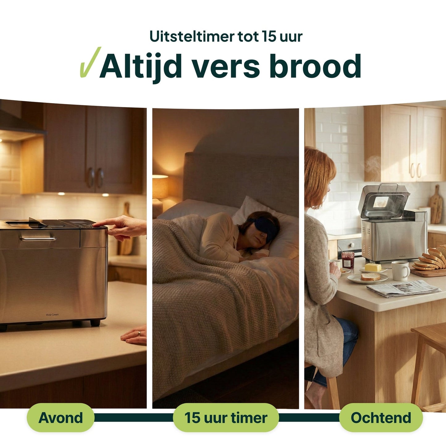 Broodbakmachine - Warmhoudfunctie & Timer - 600W - RVS