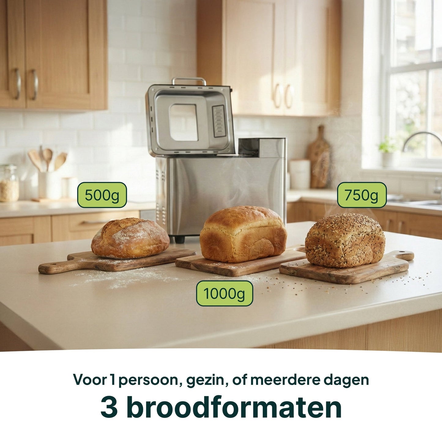 Broodbakmachine - Warmhoudfunctie & Timer - 600W - RVS