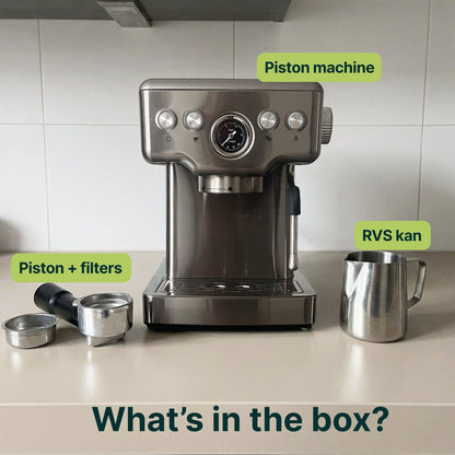 Espressomachine - 20 Bar - Pistonmachine met stoompijpje