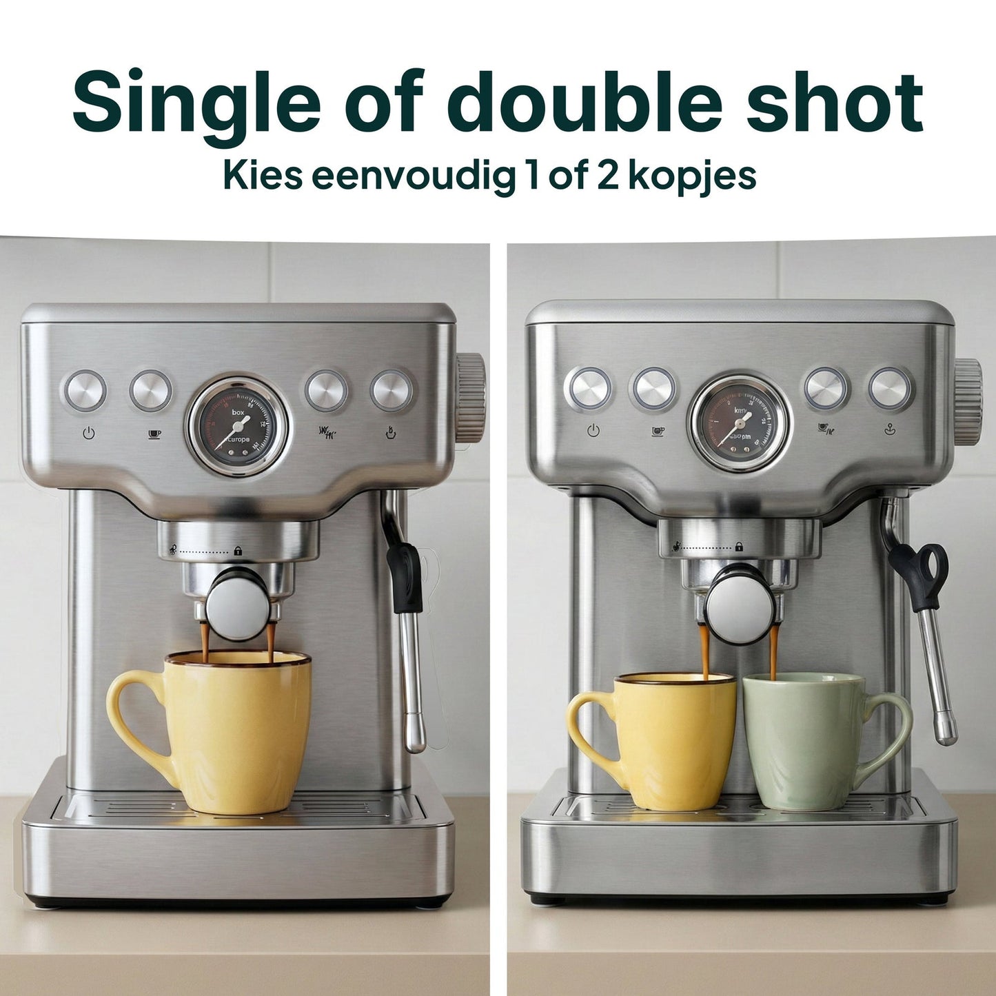 Espressomachine - 20 Bar - Pistonmachine met stoompijpje