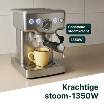 Espressomachine - 20 Bar - Pistonmachine met stoompijpje
