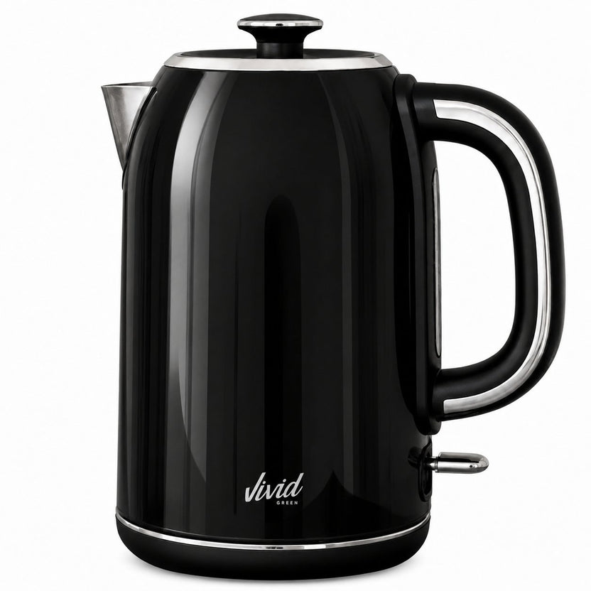 Luxe Waterkoker Retro Design - Zwart