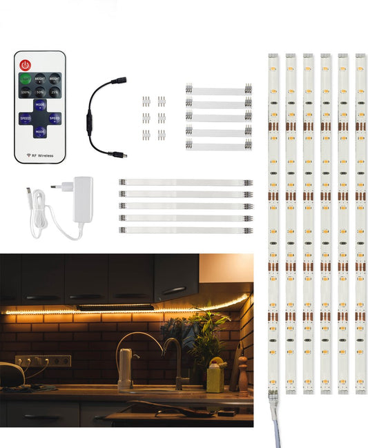 Led strip 3M - Afstandsbediening - Lichtslinger Keukenverlichting op Maat Verstelbaar - Onderbouw Led - Binnenverlichting