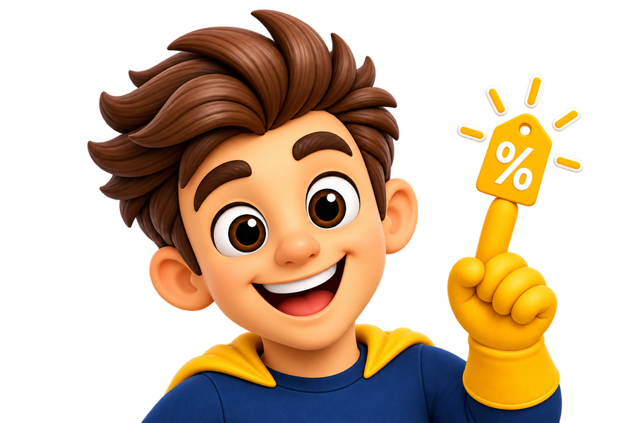 Budgetheld mascotte