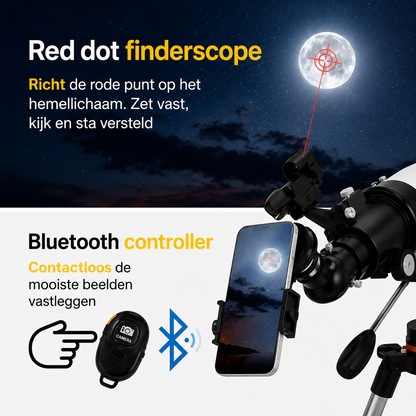 Telescoop complete set - 375x zoom - Sterrenkijker - Geschikt voor kinderen en volwassenen - Wit