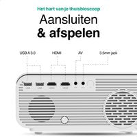 Beamer 10.000 Lumen - 1080P Full HD - Wifi Projector - Streamen vanaf je telefoon - Mini Beamer - Beamers - IOS & Android - Smart - Wit