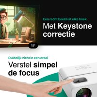 Beamer 10.000 Lumen - 1080P Full HD - Wifi Projector - Streamen vanaf je telefoon - Mini Beamer - Beamers - IOS & Android - Smart - Wit